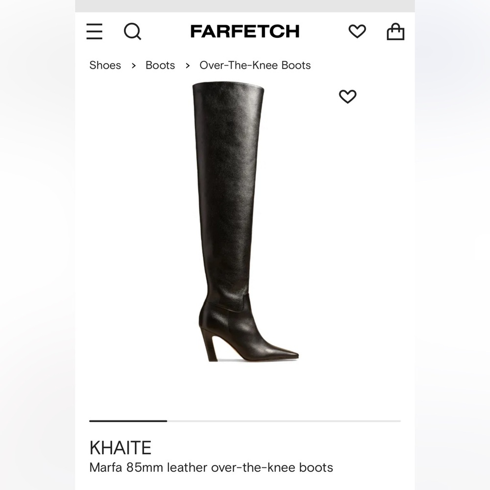 KHAITE Black Over the Knee Boots